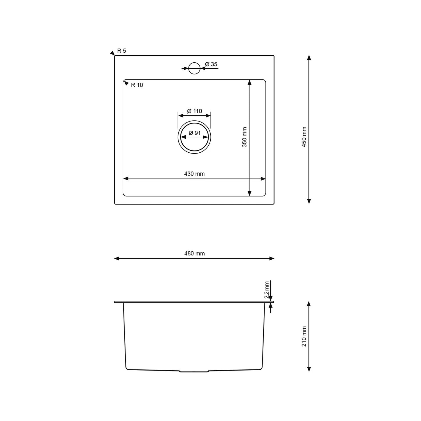 Byge Edge 48 stålvask