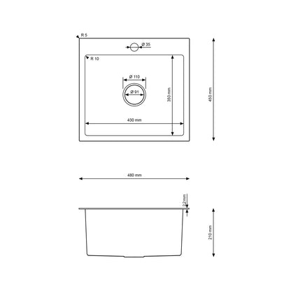 Byge Edge 48 stålvask