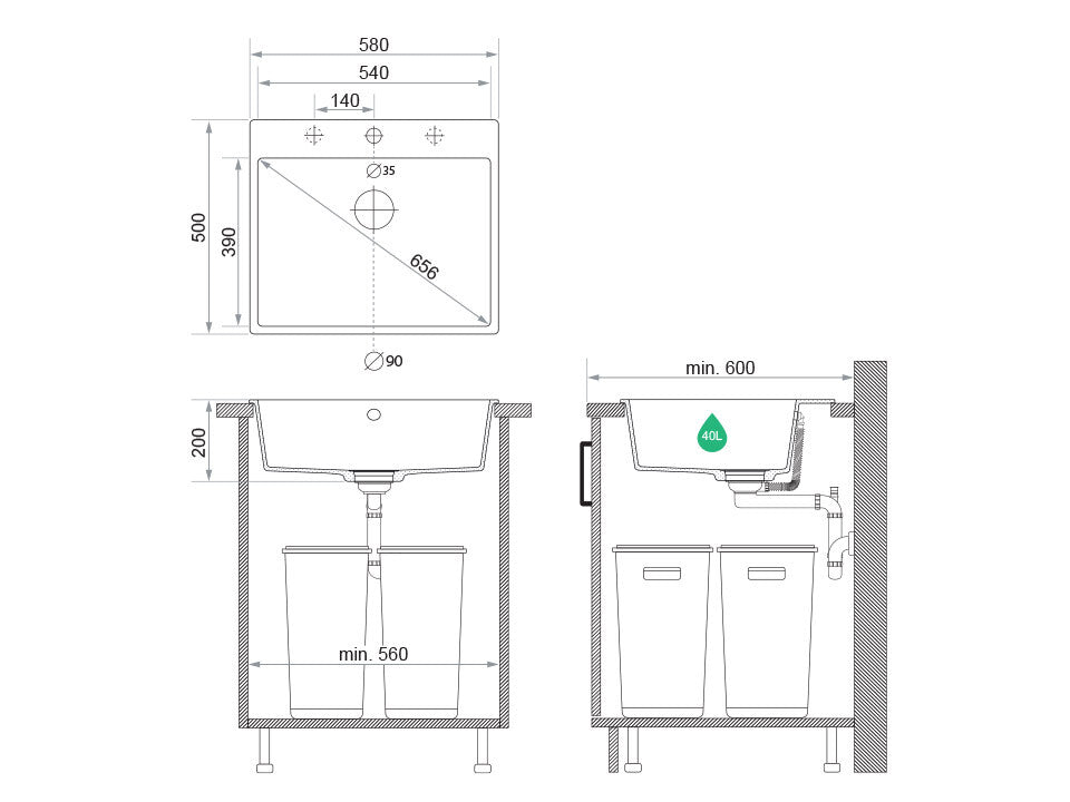 Primagran Ryga granittvask